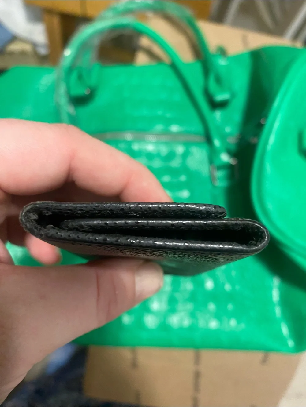 Louis Vuitton Black Textured Leather Key Pouch